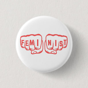 Macaron Rond 2,50 Cm Signe Feminist Fist Power GRL Power Women