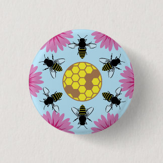 Macaron Rond 2,50 Cm Signe Hex de protestation Sauvez les abeilles