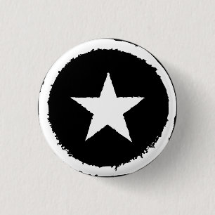 Macaron Rond 2,50 Cm Signe Symbole Étoile Blanche Guerre Armée Militair