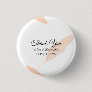 Macaron Rond 2,50 Cm Silhouette de feuille de Pampas aquarelle Mariage