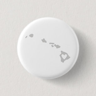 Macaron Rond 2,50 Cm Silhouette de l'État de Heart Hawaii