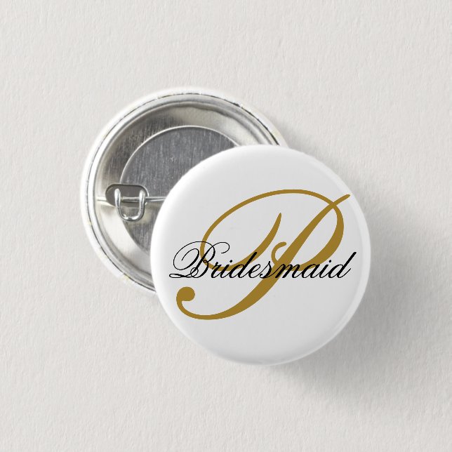 Macaron Rond 2,50 Cm Simple Ajouter Monogramme Custom Black & Gold Brid (Devant & derrière)