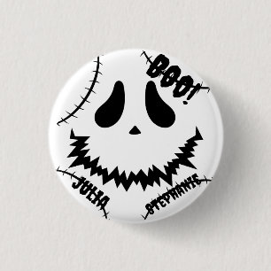 Macaron Rond 2,50 Cm Simple Happy Halloween Boo famille et amis Nom