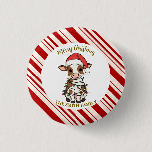 Macaron Rond 2,50 Cm Simple modèle moderne de vache de Noël de veau