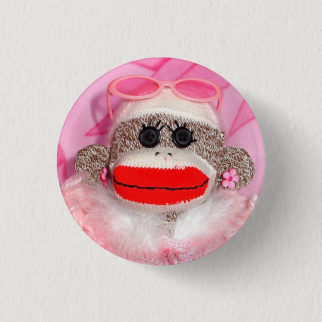 Macaron Rond 2,50 Cm Singes de chaussette pour le Pin de la Lorraine de (Devant)