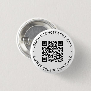 Macaron Rond 2,50 Cm S'inscrire pour voter scanner QR Code personnalisé