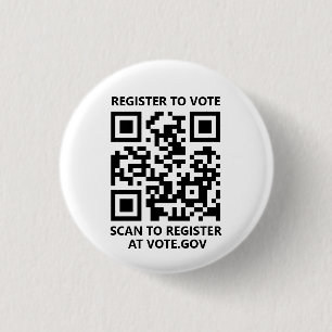 Macaron Rond 2,50 Cm S'inscrire pour voter scanner QR Code personnalisé