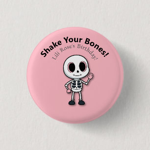 Macaron Rond 2,50 Cm Skeleton Fun   Fête d'anniversaire Halloween