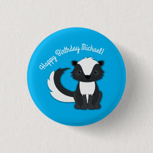 Macaron Rond 2,50 Cm Skunk Anniversaire Fête Enfants