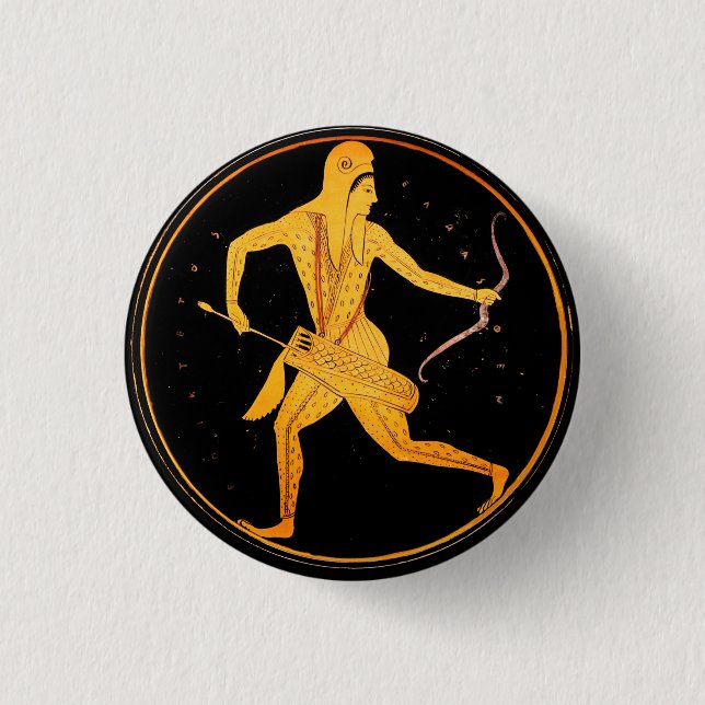 Macaron Rond 2,50 Cm SKYTHIAN ARCHER Tondo Greek Attic red Figure (Devant)