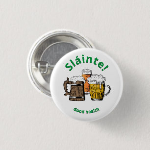 Macaron Rond 2,50 Cm Sláinte ! Bouton Bières santé