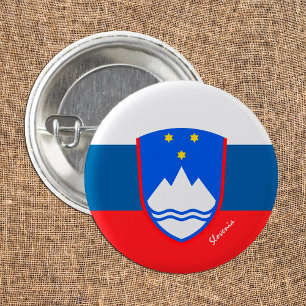 Macaron Rond 2,50 Cm Slovénie bouton, patriotique slovène Drapeau mode