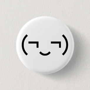 Macaron Rond 2,50 Cm Smug Emoticon (‿MD) Kaomoji japonais