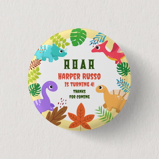 Macaron Rond 2,50 Cm Soirée d'anniversaire d'anniversaire de la mignonn (Devant)