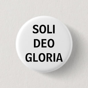Macaron Rond 2,50 Cm Soli Deo (noir sur le blanc)