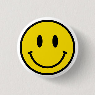 Macaron Rond 2,50 Cm Sourire Jaune Rouge Noir Blanc Joyeux Visage Emoji