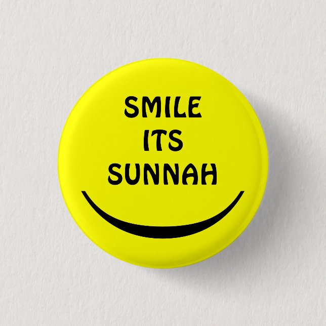 Macaron Rond 2,50 Cm sourire son bouton sunnah (Devant)