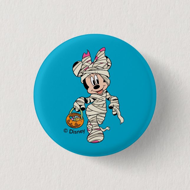 Macaron Rond 2,50 Cm Souris Minnie Halloween Mummy (Devant)