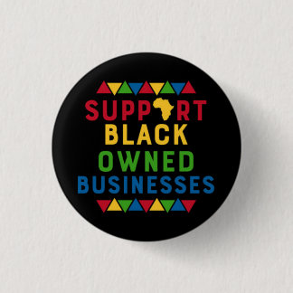 Macaron Rond 2,50 Cm Soutien aux entreprises noires Mouvement graphique