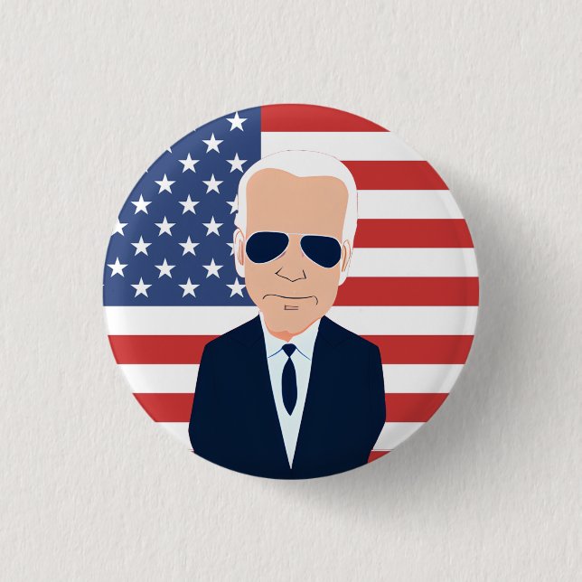 Macaron Rond 2,50 Cm Soutien Joe Biden | Élection présidentielle de 202 (Devant)