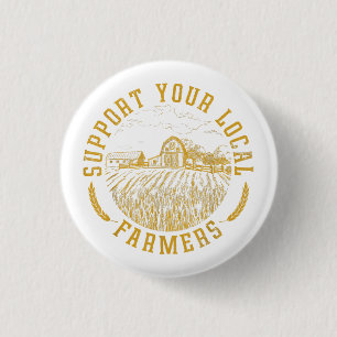 Macaron Rond 2,50 Cm Soutien vintage Vos Agriculteurs Locaux Agricole A