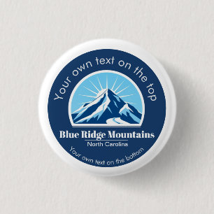 Macaron Rond 2,50 Cm Souvenir de la station de ski des montagnes Blue R