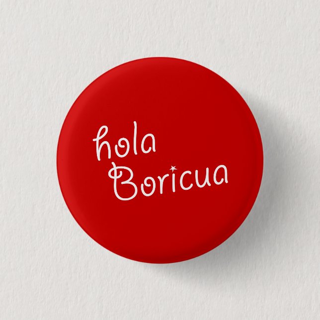 Macaron Rond 2,50 Cm Souvenir : Hola Boricua : Pin (Devant)