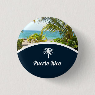 Macaron Rond 2,50 Cm Souvenir : Plage de Porto Rico : Pin