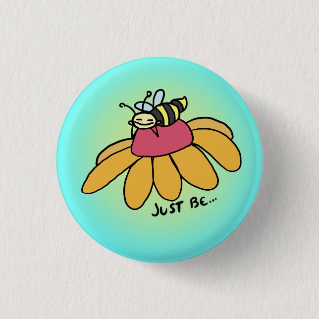 Macaron Rond 2,50 Cm Soyez juste Bee Pin (Devant)