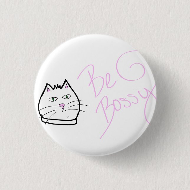 Macaron Rond 2,50 Cm Soyez Pin autoritaire de chat (Devant)