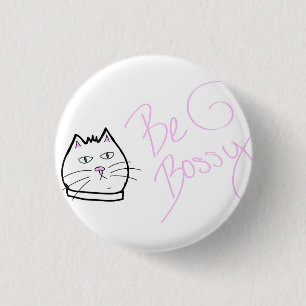 Macaron Rond 2,50 Cm Soyez Pin autoritaire de chat