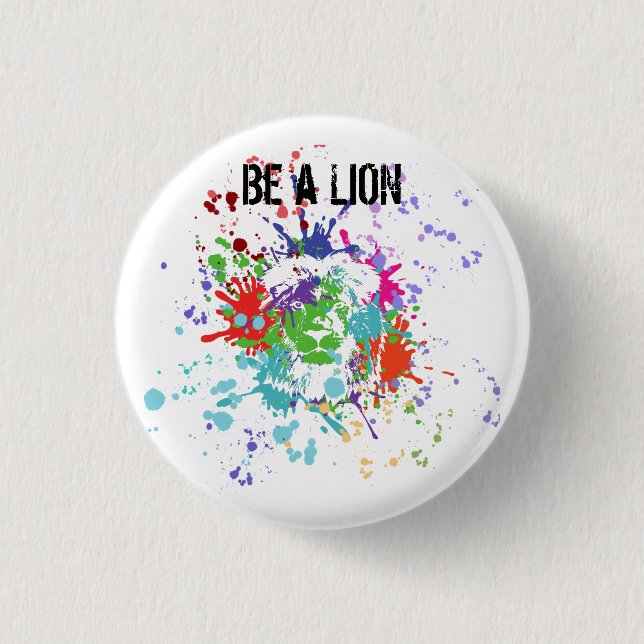 Macaron Rond 2,50 Cm Soyez un lion (Devant)