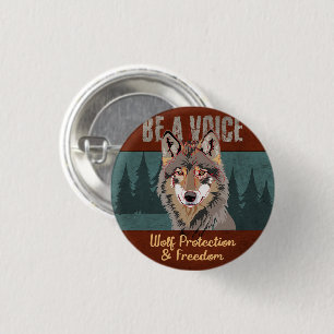 Macaron Rond 2,50 Cm Soyez une voix - Protection et liberté du loup