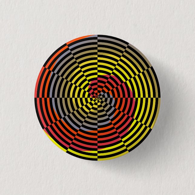 Macaron Rond 2,50 Cm Spirale rouge jaune bleu par Kenneth Yoncich (Devant)