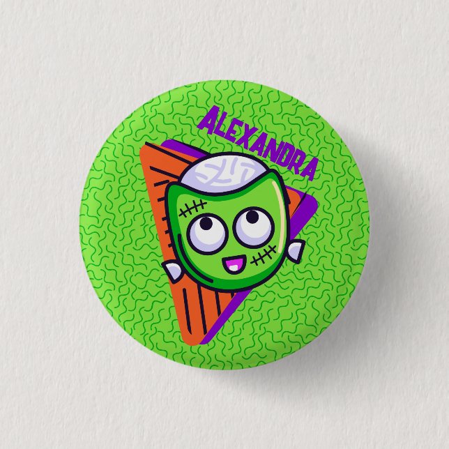 Macaron Rond 2,50 Cm Spooktacular Personalized Zombie Button (Devant)