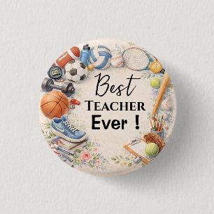 Macaron Rond 2,50 Cm Sports Teacher Thank You Gift End of School Year