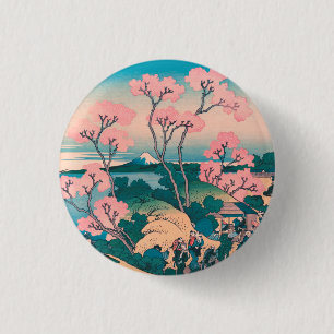 Macaron Rond 2,50 Cm Spring Picnic under Cherry Tree Flowers Mount Fuji