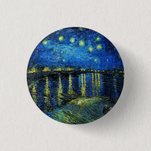 Macaron Rond 2,50 Cm Starry Night Over the Rhone par Vincent Van Gogh