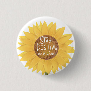 Macaron Rond 2,50 Cm stay positive and shine sunflower mental health ca