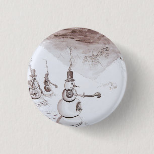 Macaron Rond 2,50 Cm Steampunk Snowbots 1,5 dans le bouton
