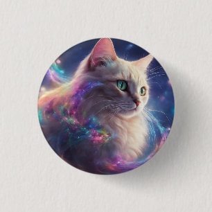 Macaron Rond 2,50 Cm Stellar Kitty - art de chat cosmique