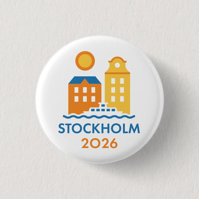 Macaron Rond 2,50 Cm Stockholm Sweden 2026 International Convention Pin (Devant)