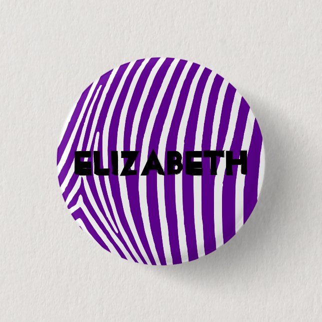 Macaron Rond 2,50 Cm Stripes Zèbre Violet Personalisé (Devant)