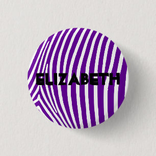Macaron Rond 2,50 Cm Stripes Zèbre Violet Personalisé