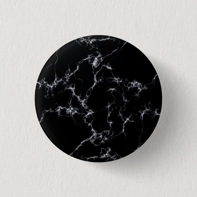 Macaron Rond 2,50 Cm Style marbre élégant4 - Noir et blanc (Devant)