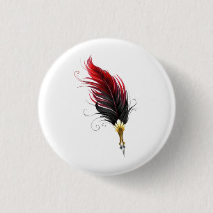 Macaron Rond 2,50 Cm Stylo rouge en plumes avec nib or
