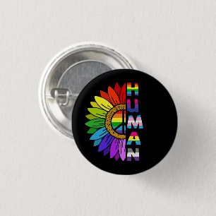 Macaron Rond 2,50 Cm Sunflower Human en couleur arc-en-ciel   LGBTQ   F