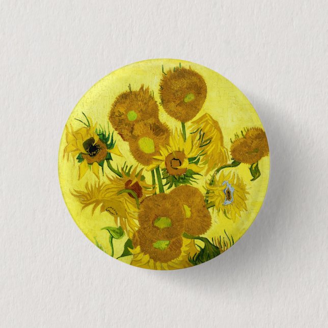 Macaron Rond 2,50 Cm Sunflowers Vincent van Gogh (Devant)