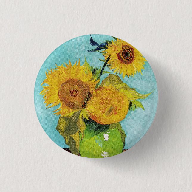 Macaron Rond 2,50 Cm Sunflowers Vincent van Gogh (Devant)
