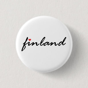 Macaron Rond 2,50 Cm Suomi Finlande. J'aime la Finlande